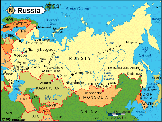 Image result for map of russia pictures