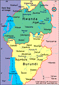 Map of Rwanda and Burundi