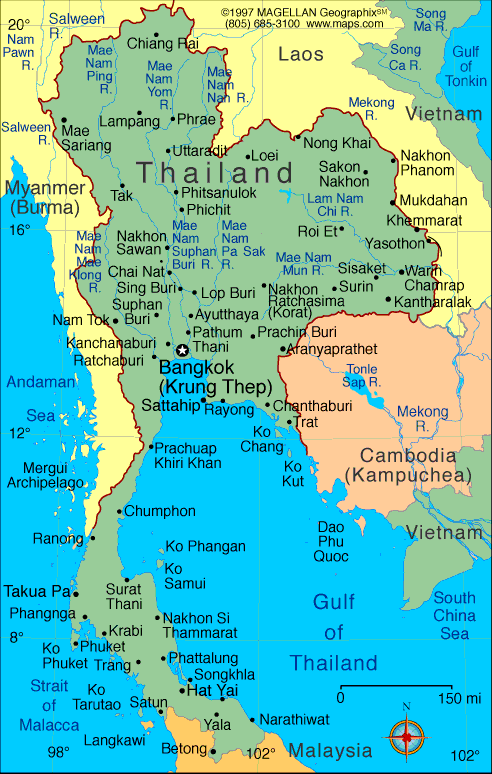 Thailand Map | Infoplease