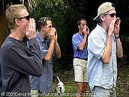 The team tries their hand at calling howler monkeys