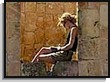 Stephanie takes notes in the ancient Mayan ruin of Oxkintok.