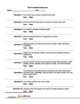 Healthy Eating Questionnaire