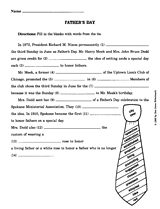 Father's Day Word Fill-In