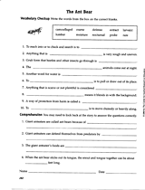 Anteater Reading Comprehension Questions