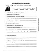 Chimpanzee Reading Comprehension Questions