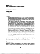 How Do Some Animals Communicate? -- Activity 4.10