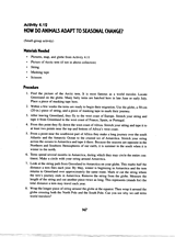 How Do Animals Adapt to Seasonal Change? -- Activity 4.12