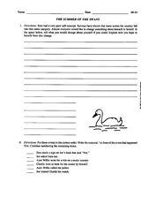 The Summer of the Swans Writing Activity