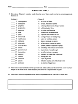 Across Five Aprils -- Vocabulary Matching