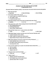 Charlie and the Chocolate Factory Comprehension Test A