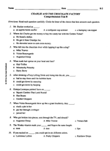 Charlie and the Chocolate Factory Comprehension Test B