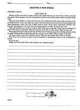 Creating a New World Writing Activity