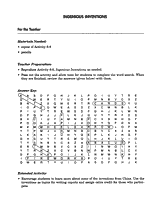 Chinese Inventions Word Search: Answer Sheet