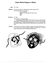 Papier-M&acirc;ché Puppets and Masks