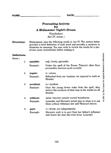 A Midsummer Night's Dream -- Act IV, Vocabulary