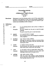A Midsummer Night's Dream -- Act II, Vocabulary
