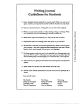 Writing Journal Guidelines for Students