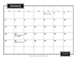 Printable Blank 2009 Monthly Calendar