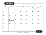 Printable Blank 2010 Monthly Calendar