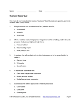 Business Basics Quiz