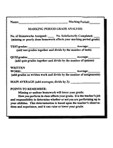 Marking Period Grade Analysis