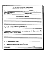 Homework Makeup Agreement