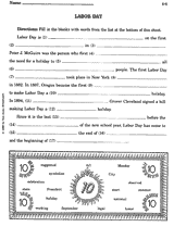 Labor Day Fill-in-the-Blanks