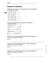 Patterns in Numbers: Multiplication and Division Facts (Gr. 3)