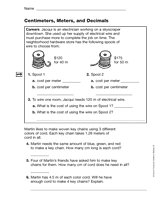Centimeters, Meters, and Decimals (Gr. 5)