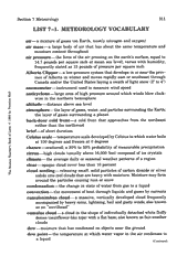 Meteorology Vocabulary