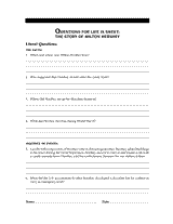 Life Is Sweet: The Life of Milton Hershey Comprehension Questions