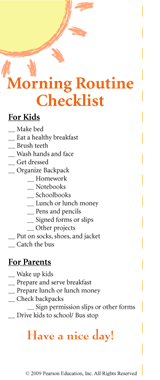 Morning Routine Checklist