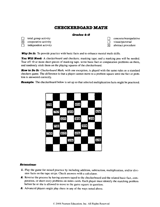 Checkerboard Math Game