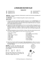 A Problem-Solving Plan