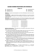 Sliced Cheese Fractions and Decimals