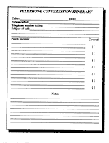 Telephone Conversation Itinerary