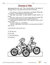Choose a Title, Grade 1