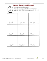 Write, Read, and Draw -- Short a''''