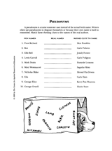 Pseudonyms