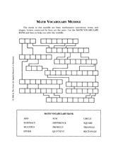 Math Vocabulary Muddle