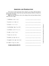 Addition and Subtraction