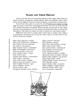 Names and Their Origins