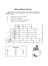 Missing Bricks: Suffixes