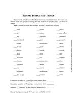 Nouns: People and Things
