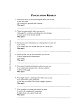 Punctuation Riddles