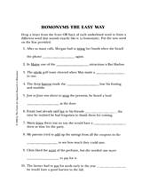 Homonyms the Easy Way