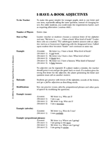 I-Have-a-Book Adjectives