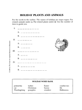 Holiday Plants and Animals