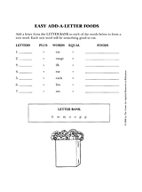Easy Add-A-Letter Foods
