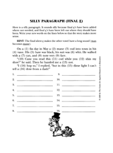 Silly Paragraph (Final ''E'')